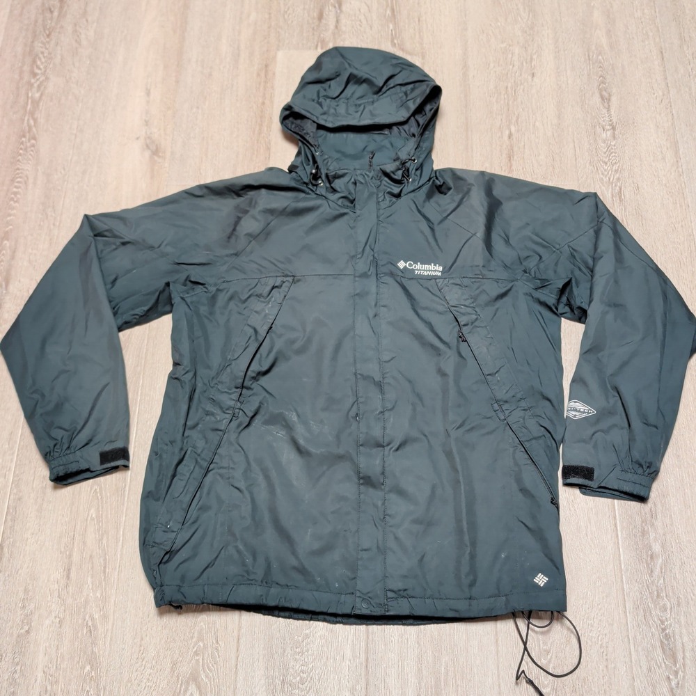 Columbia Titanium Omni-Tech Interchange Jacket Men XL Dark Gray Waterproof Flaws